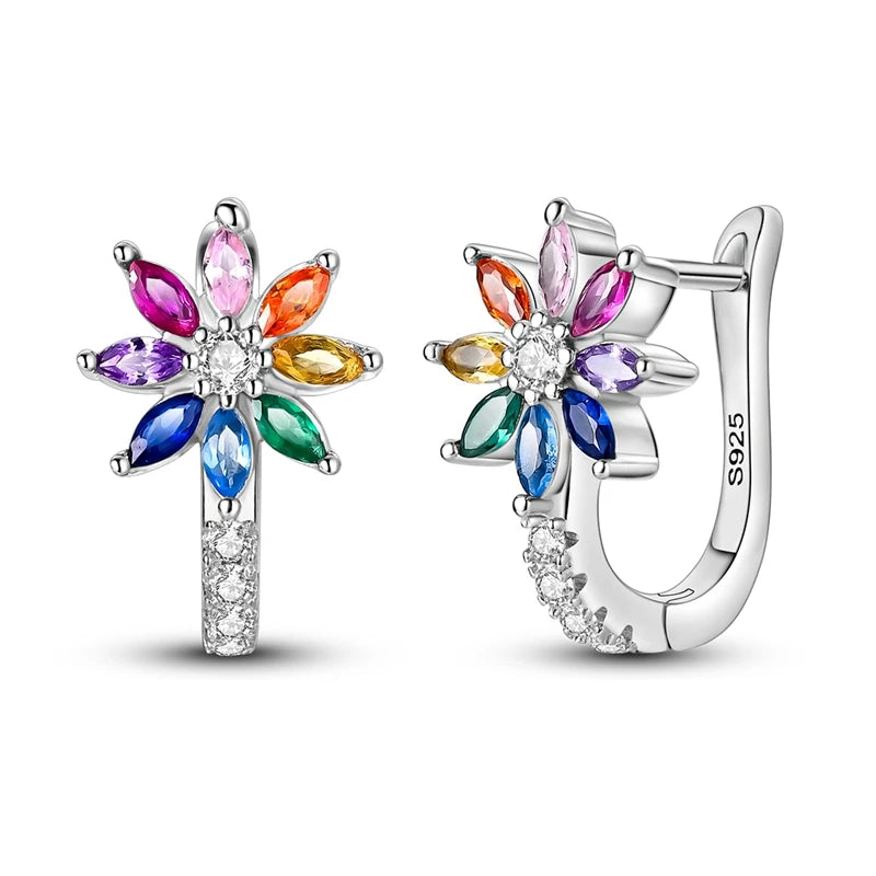 Orecchini a Cerchio in Argento 925 Sterling con Zirconi | Creole Brillantini
