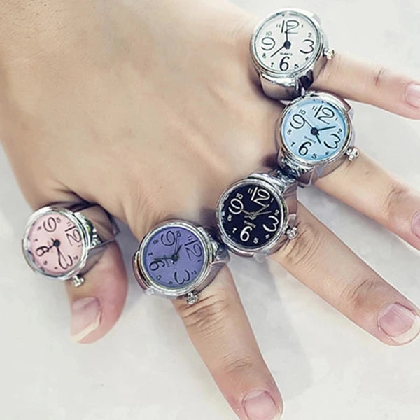 Fashion Fingeruhr Ringuhr Punk Finger Mini Uhr Quarzuhr Ring Herren Damen
