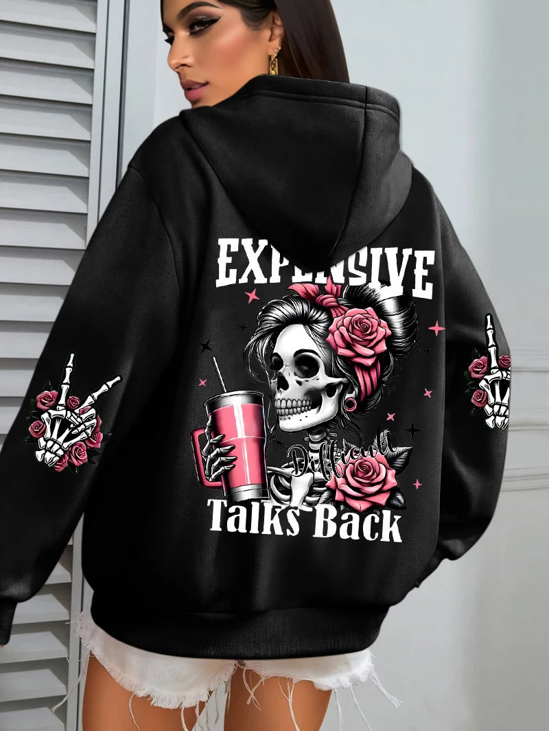 Punk Kapuzenpullover Sweatshirt Fleece Hoodie Pulli Damen Kapuzenpulli Shirt