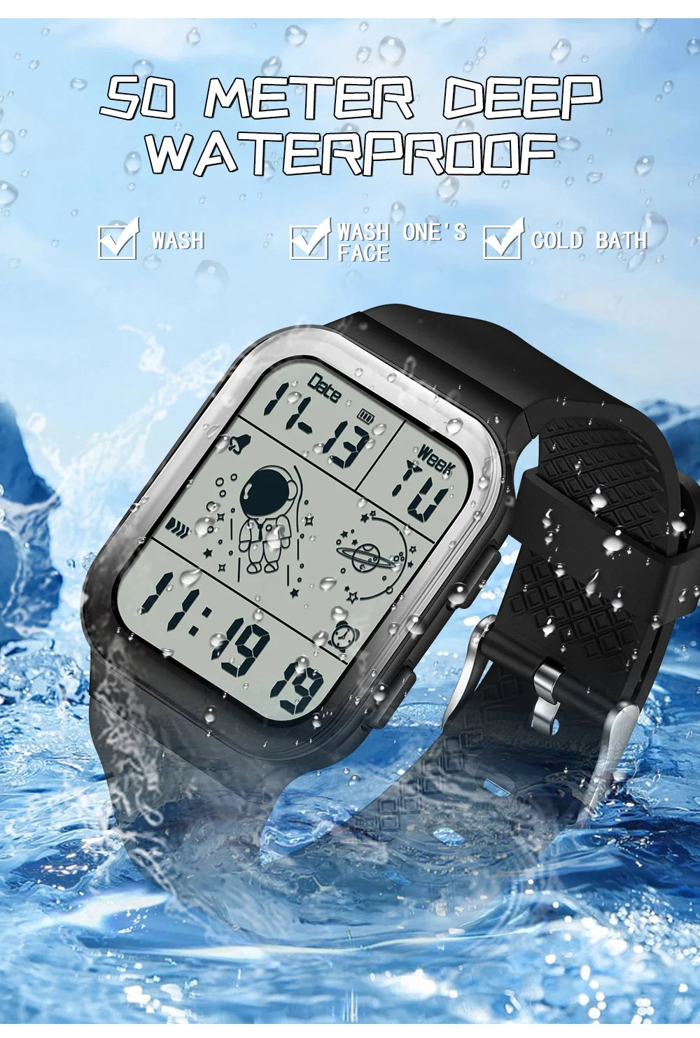 Herren Armbanduhr Digital Uhr Silber Edelstahl Quarzuhr Luxus Chronograph