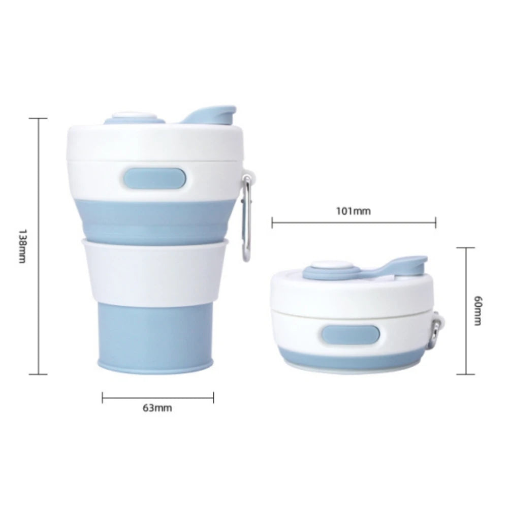 Silikon Trink Becher klappbar faltbar Reise Camping Wandern Outdoor Mug 450ml