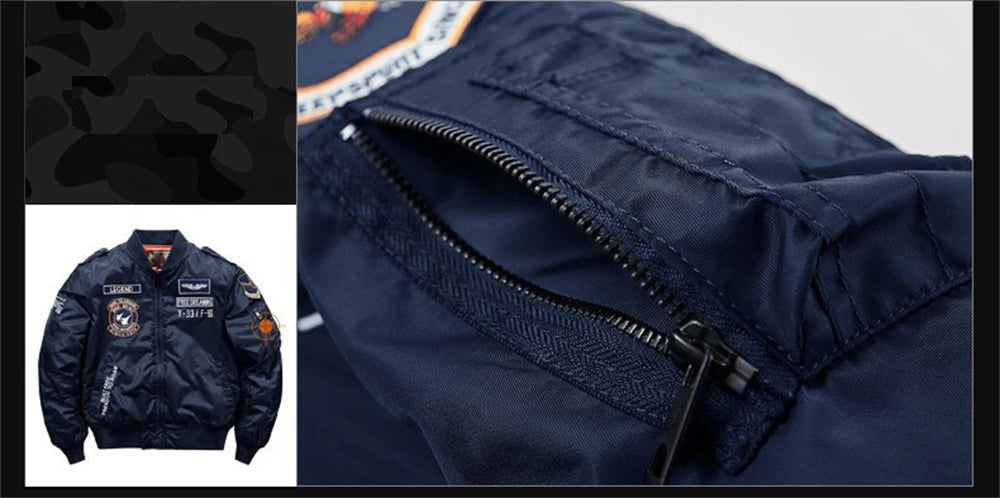 MA-1 Bomber Jacke Fliegerjacke Baseball Pilotenjacke Baseballjacke Air Force