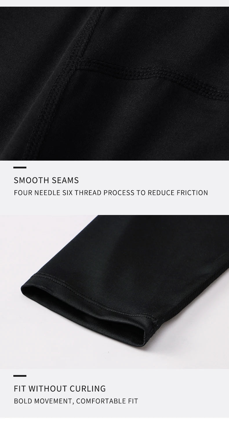 Pantaloni a Compressione da Uomo Leggings Calcio Corsa Palestra Leggins Calza