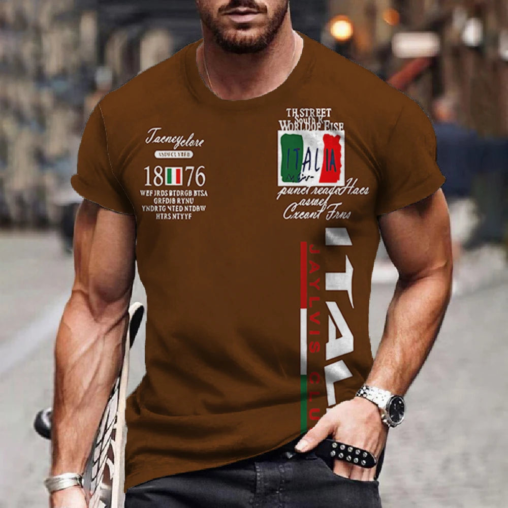 Männer T-Shirt Italien Herrenmode Sport Shirts Hemd Streetwear Spandex Tank Top