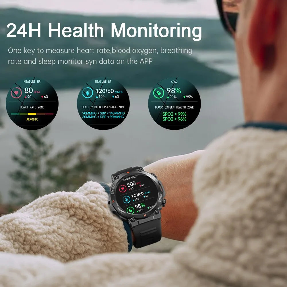 Herren Armbanduhr Digital Uhr Silber Edelstahl Quarzuhr Bluetooth Smartwatch