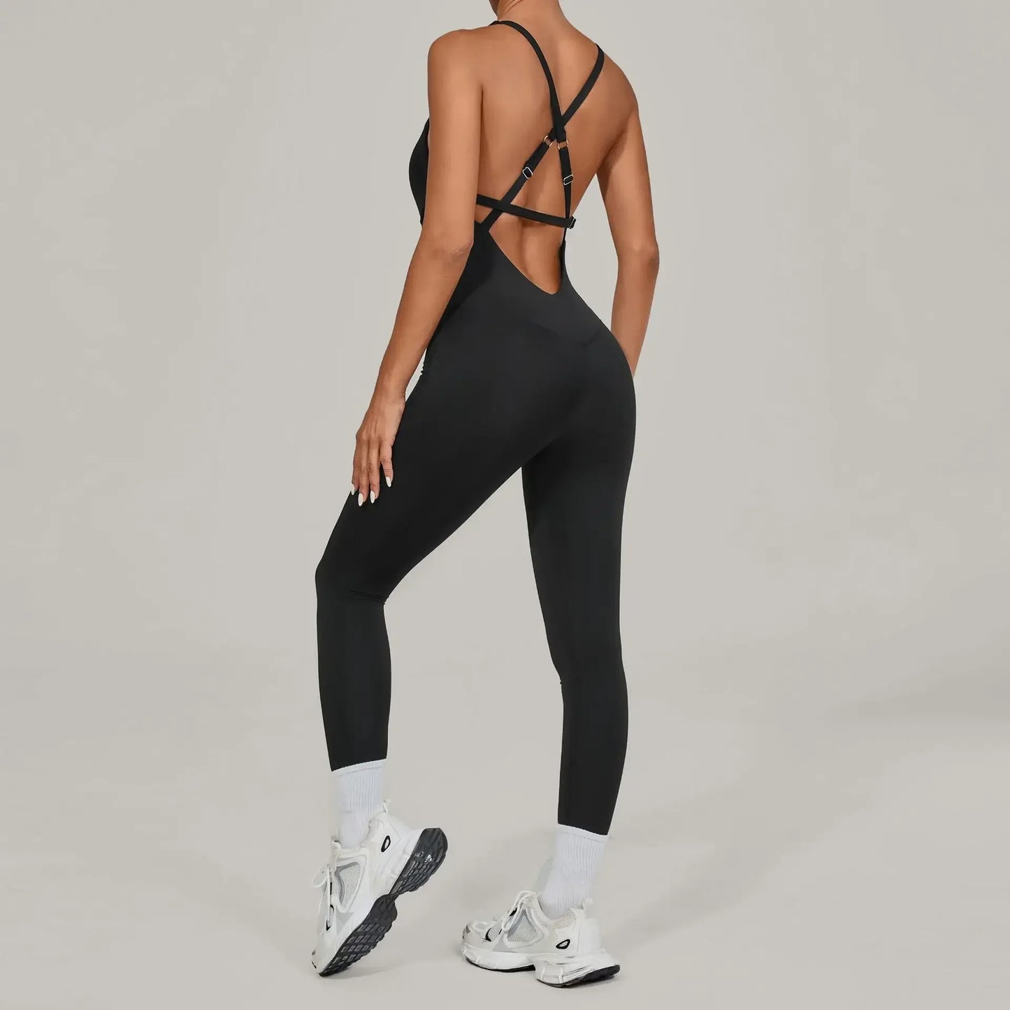 Tuta intera Sportiva Donna Rompers Pantaloni Yoga Palestra Sexy Jumpsuit Tutina