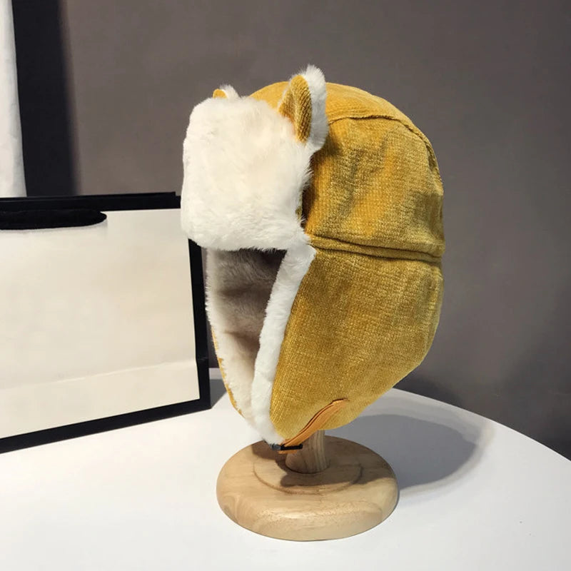 Fliegermütze Wintermütze Fellmütze Schapka Uschanka Mütze Ohrenklappenmütze Hut