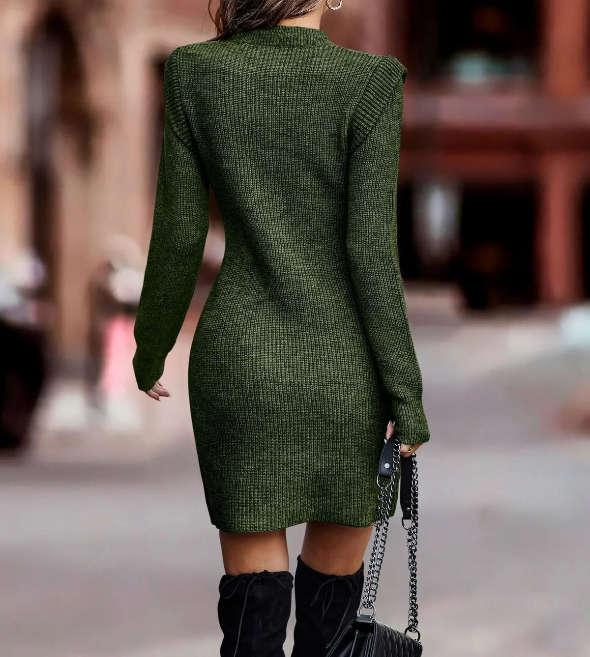 Damen Wollkleid Rollkragen Stiefelkleid Herbstkleid Winterkleid Strickkleid Long