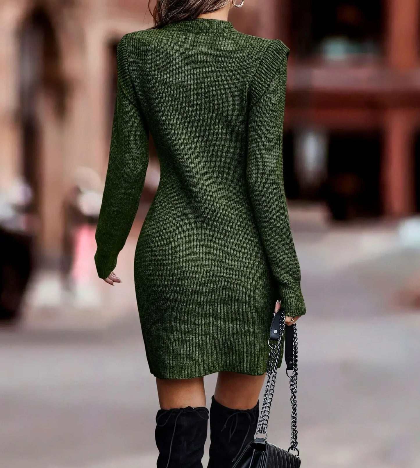 Damen Wollkleid Rollkragen Stiefelkleid Herbstkleid Winterkleid Strickkleid Long