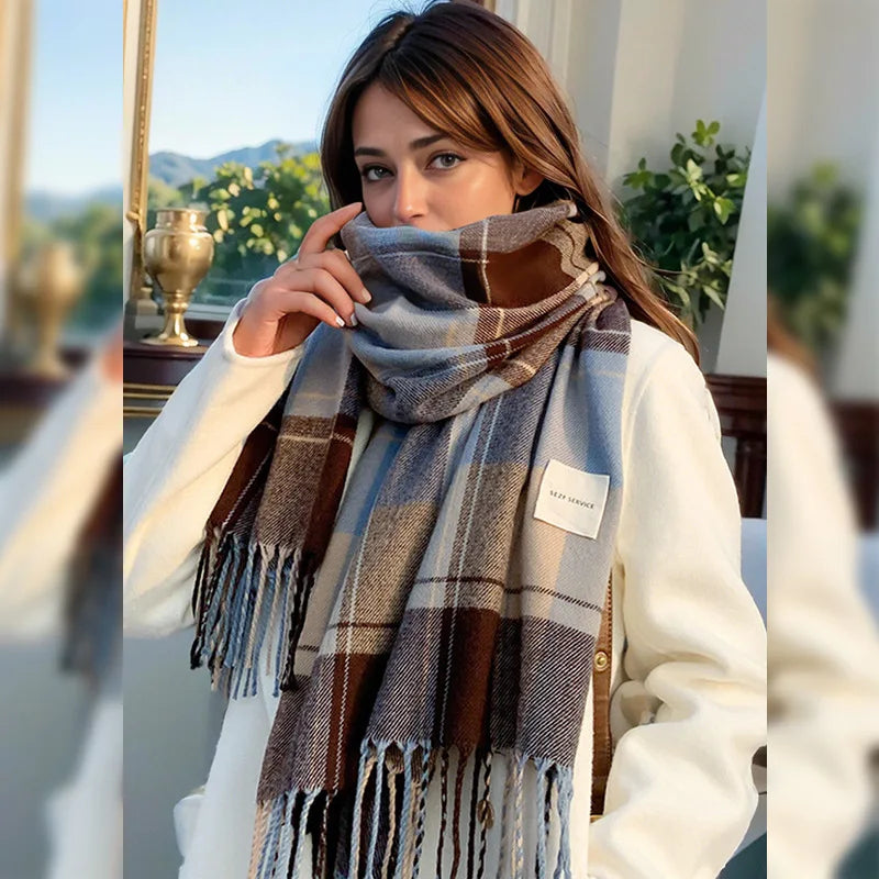 Damen Schal Winterschal Stola Schlauchschal Halstuch Wollschal Strickschal Loop