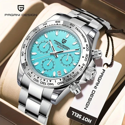 Herren Armbanduhr Silber Gold Edelstahl Fashion Quarz Uhr Chronograph Business