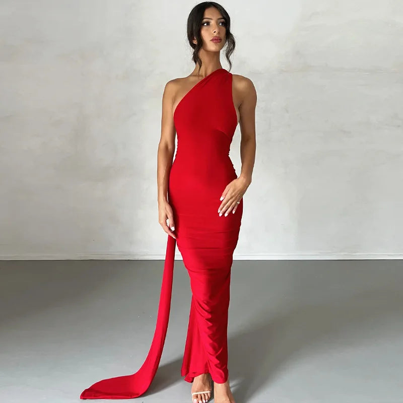 Frauen Kleid rückenfreies Partykleid Langeskleid Maxikleid Träger Abendkleid