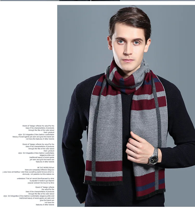Herren Schal Winterschal Stola Schlauchschal Halstuch Wollschal Strickschal Loop