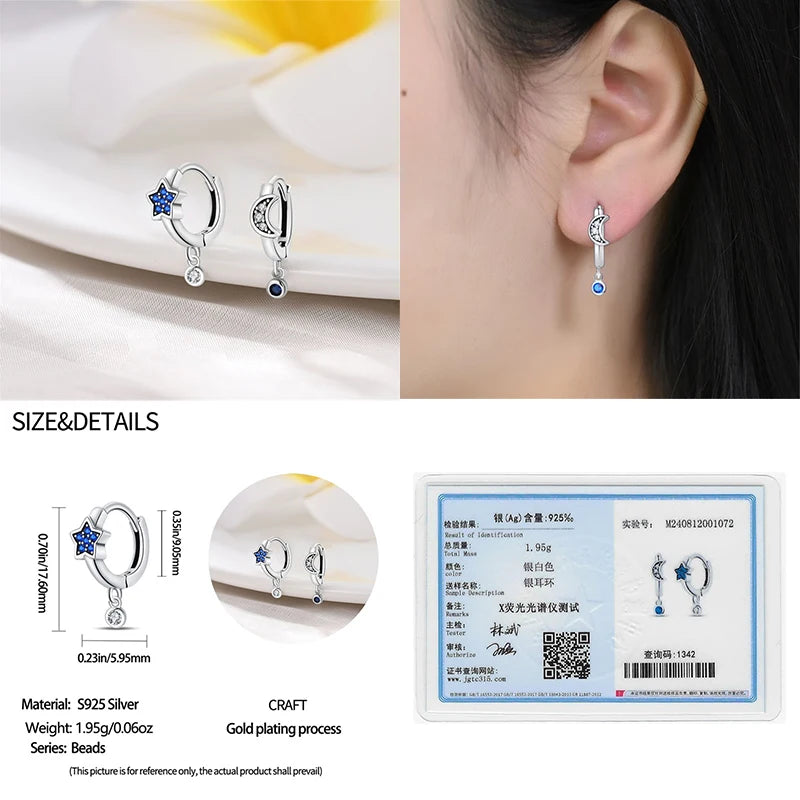Creole Argento 925 Sterling Zirconi | Orecchini Eleganti Ipoallergenici Regalo
