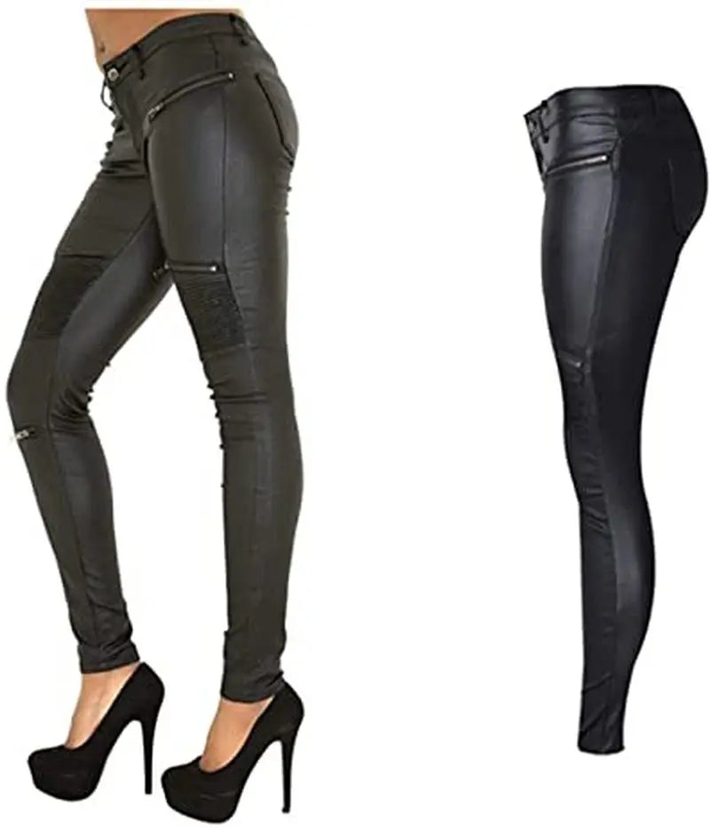 Sexy Leggins Donna Pantaloni Collant in Lattice Lucido Gothic Punk Night Club