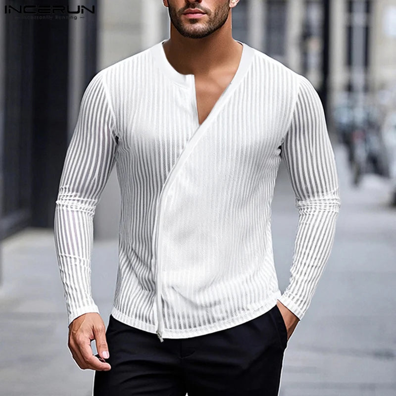 Fetisch Fashion Männer Oberteil Sexy Shirt Herren Body Hemd Transparent Clubwear
