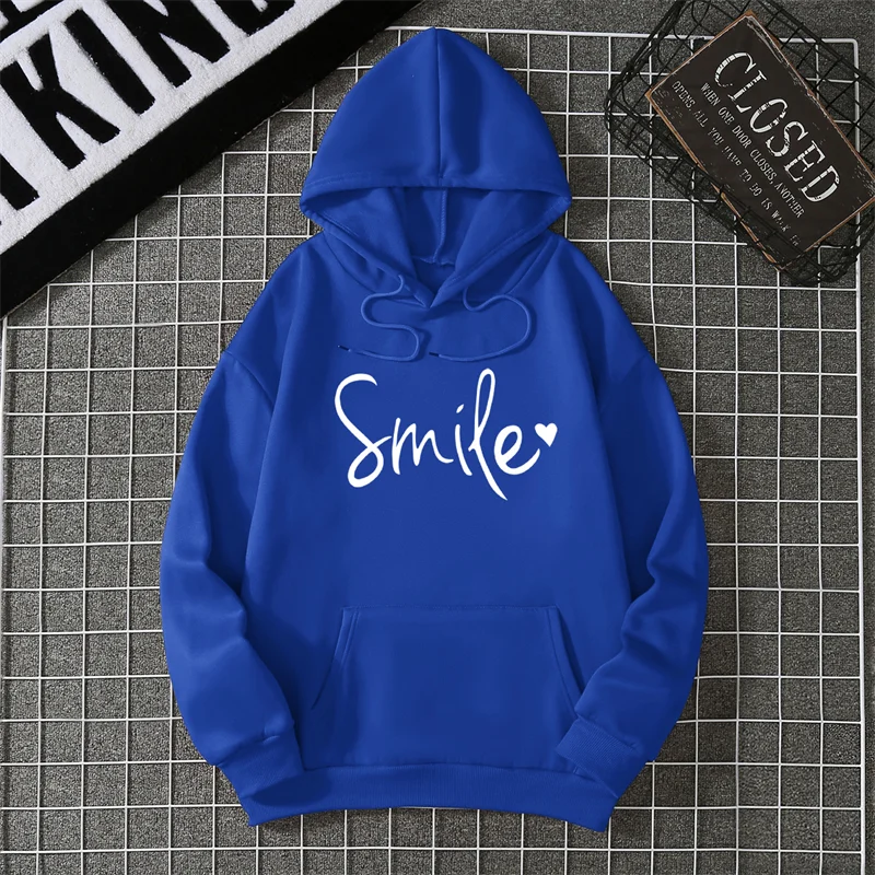 Smile Kapuzenpullover Sweatshirt Fleece Hoodie Pulli Damen Kapuzenpulli Shirt