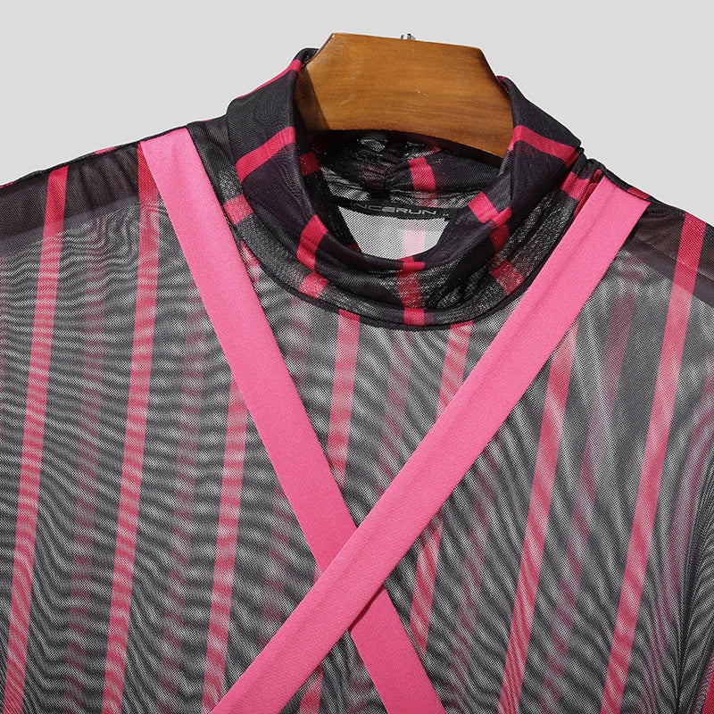 Maglietta Uomo Shirt T-Shirt Canottiera Camicia Maglia Sexy Body Trasparente Top