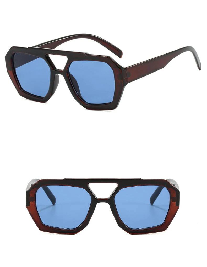 Damen Sonnenbrille Designer Luxus Brille Quadratische Übergröße Gläser Vintage