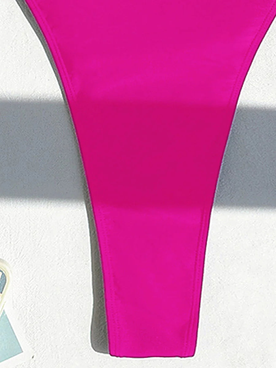 Frauen Bademode High Cut Bikini Set Sexy Push Up Badeanzug Damen Tanga Swimwear