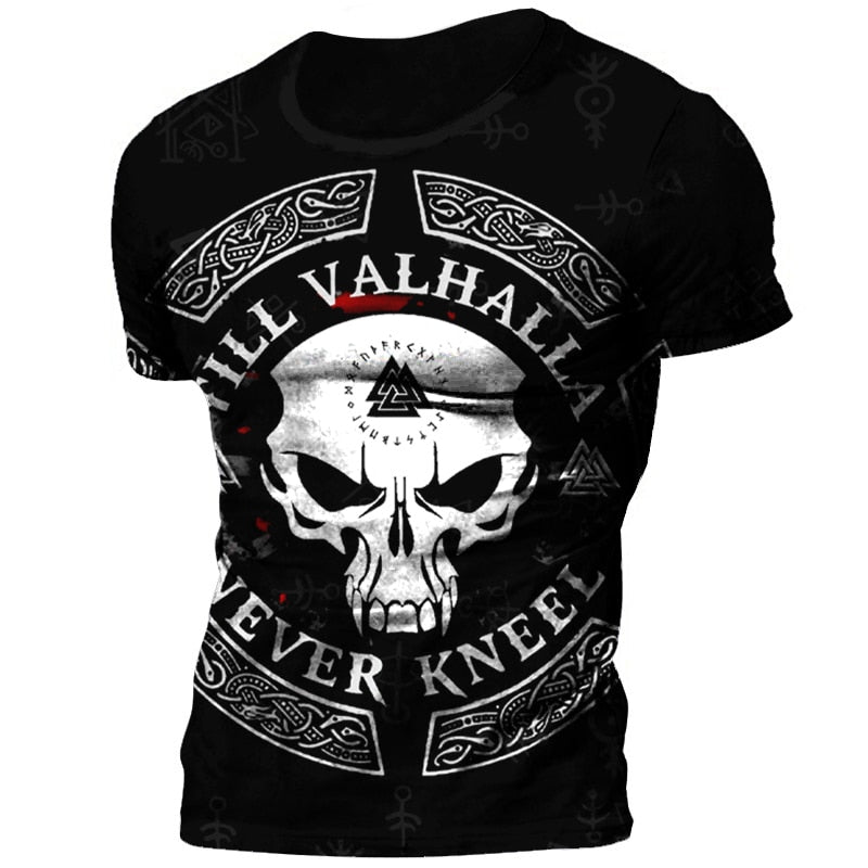 Herren Horror Skulls 3D T-Shirt Rundhals Unisex Sommer Streetwear