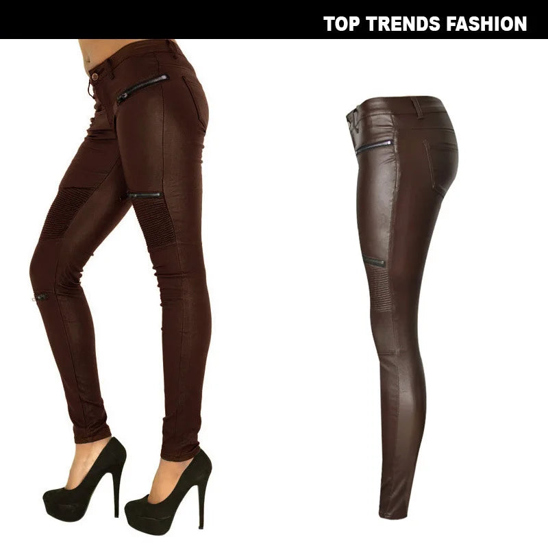 Sexy Leggins Donna Pantaloni Collant in Lattice Lucido Gothic Punk Night Club