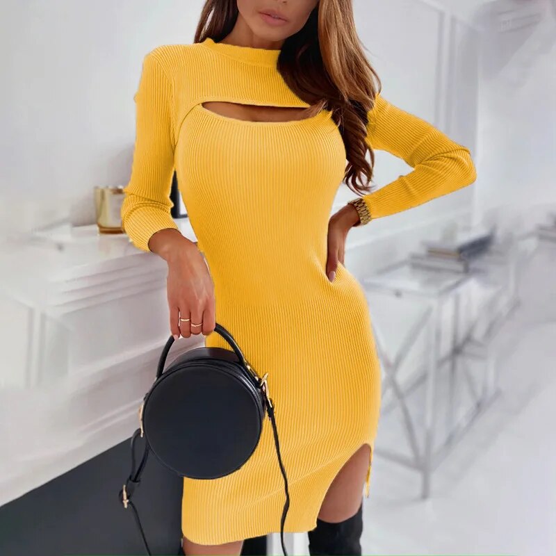 Damen Wollkleid Stiefelkleid Herbstkleid Winterkleid Strickkleid Longpullover