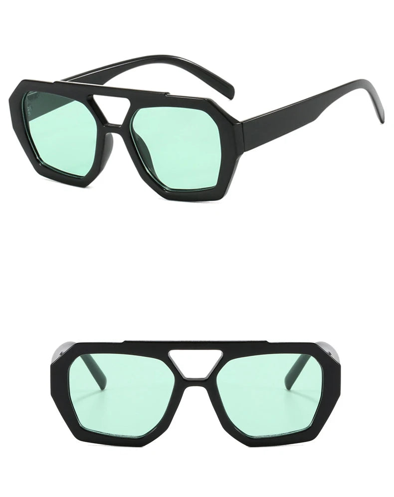 Damen Sonnenbrille Designer Luxus Brille Quadratische Übergröße Gläser Vintage