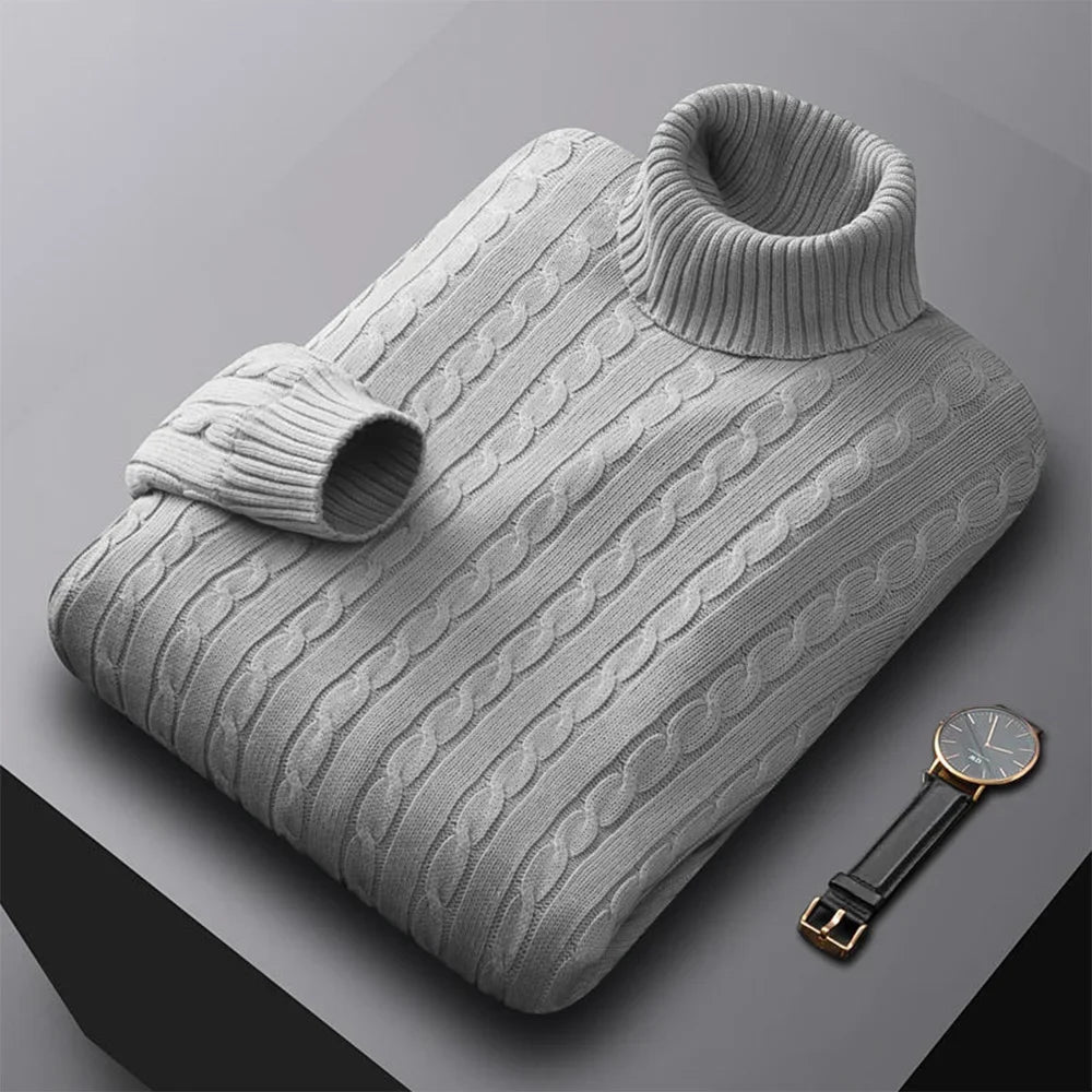 Herren Rollkragen Pullover Sweatshirt Pulli Zipper Sweater Shirt Langarmshirt