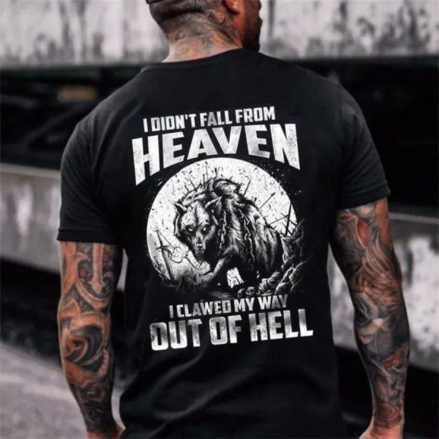 Herren Gym Fitness Vikings Tattoo 3D T-Shirt Rundhals Unisex Streetwear