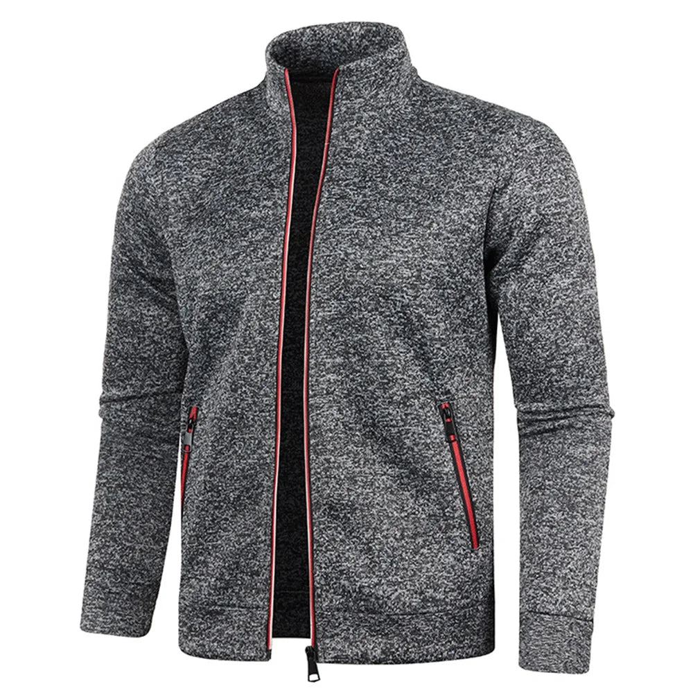Herren Herbst Jacke Übergangsjacke Warme Sweatjacke Zipper Sweater Strickjacke