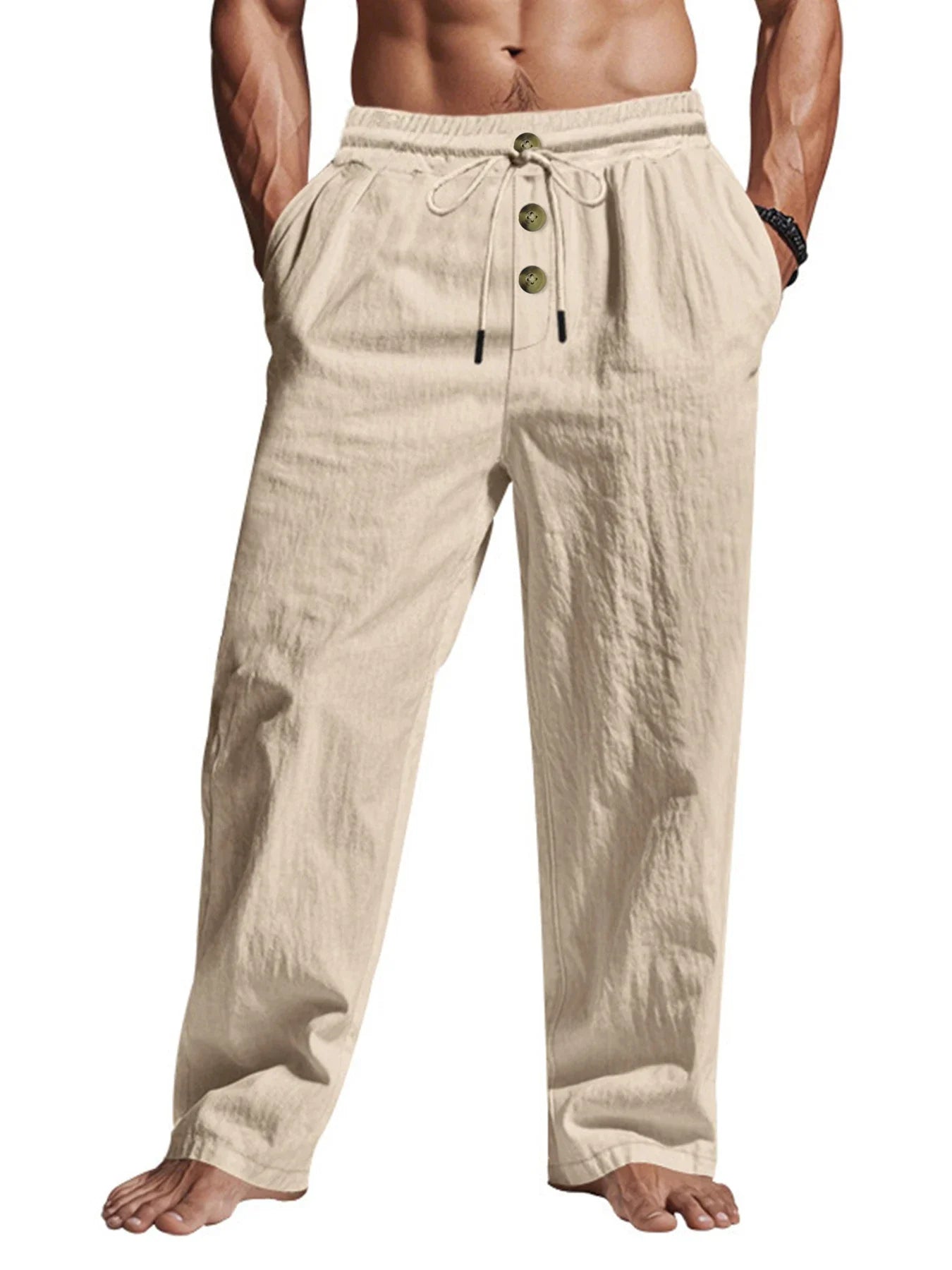 Männer Hose mit Kordelzug Freizeithose Pumphosen Pluderhosen Jogger Jogginghose