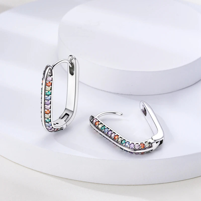 Orecchini a Cerchio in Argento 925 Sterling con Zirconi | Creole Brillanti