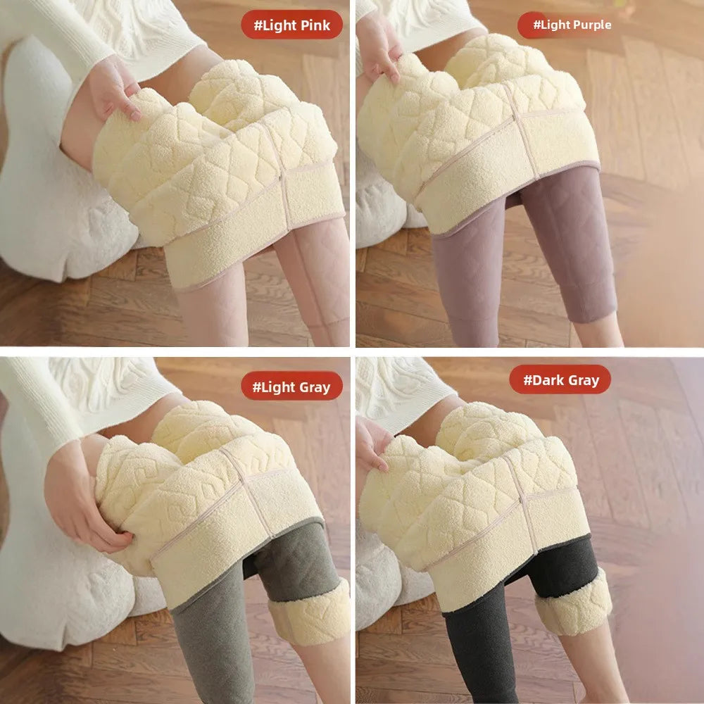 Frauen Hose Winter Leggins Warm Thermohose Innenfleece Leggings Strumpfhose