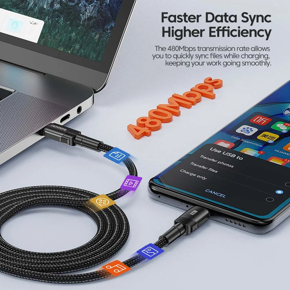 USB C Schnell Ladekabel 2m 3m 100W Datenkabel Für iPhone Samsung Kabel 100W
