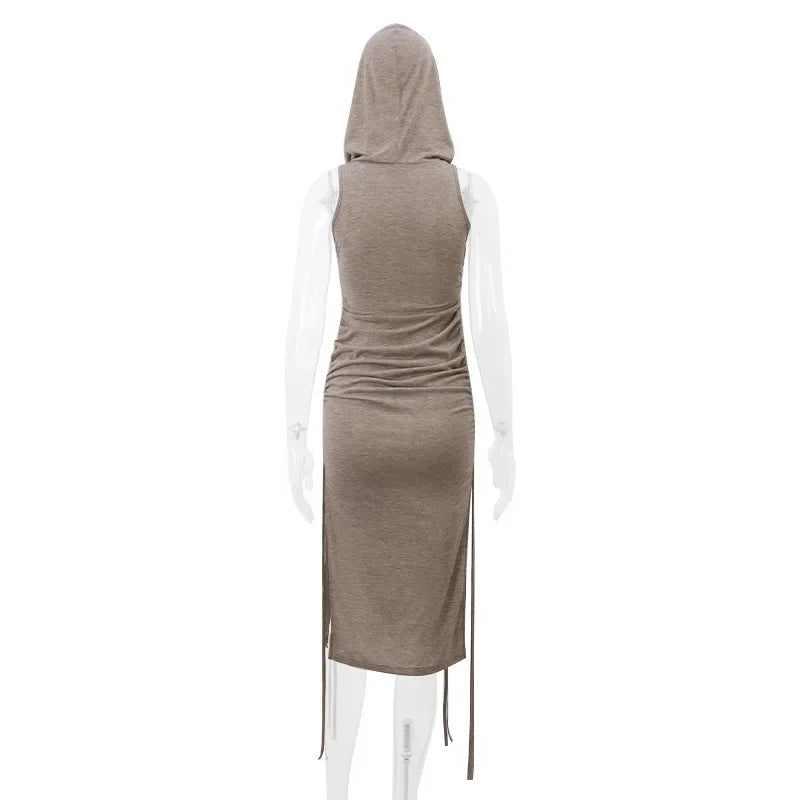 Frauen Minikleid Kapuzenpullover Kleid Hoodie Sweatshirt Sweatkleid Fashion Top