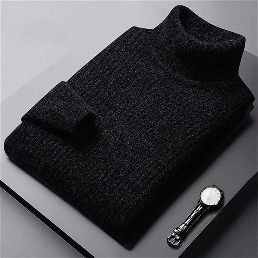 Herren Rollkragen Pullover Sweatshirt Pulli Zipper Sweater Shirt Langarmshirt