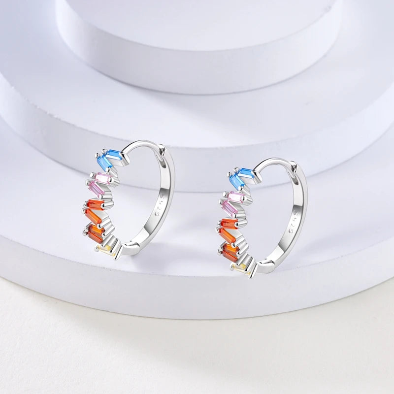 Orecchini a Cerchio in Argento 925 Sterling con Zirconi | Creole Brillantini