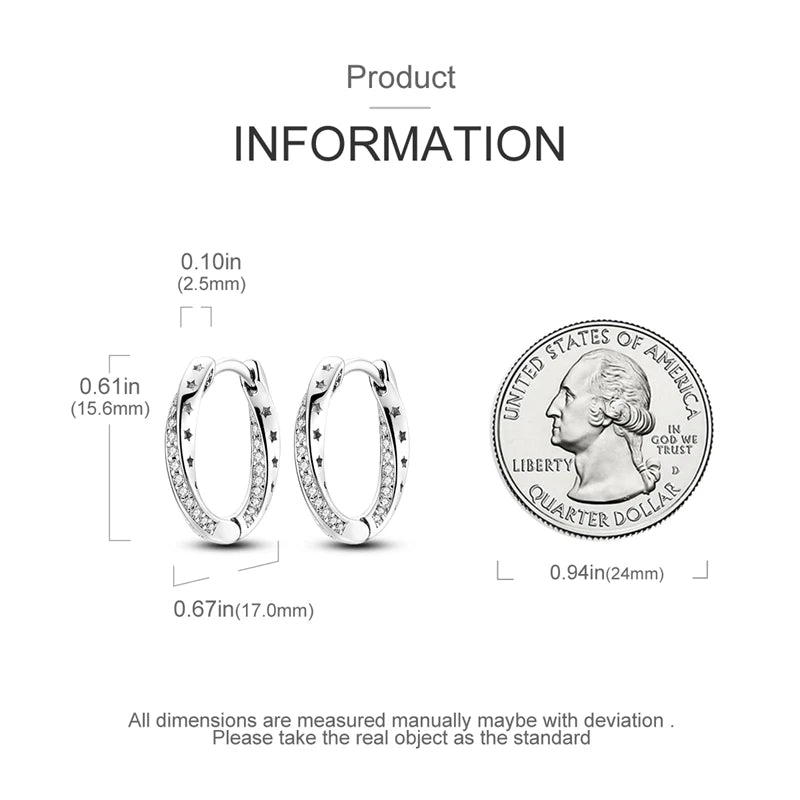 Funkelnde 925er Silber Creolen m. Zirkonia | Luxus-Qualität | Trend Ohrringe