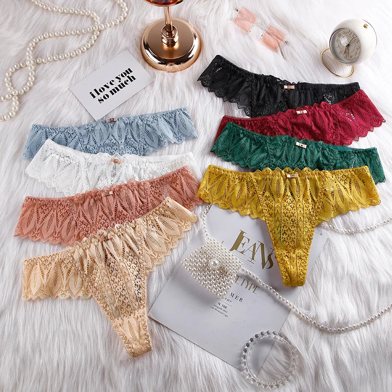 Frauen Spitze Tanga String Höschen Sexy Schlüpfer Slip Dessous Unterwäsche
