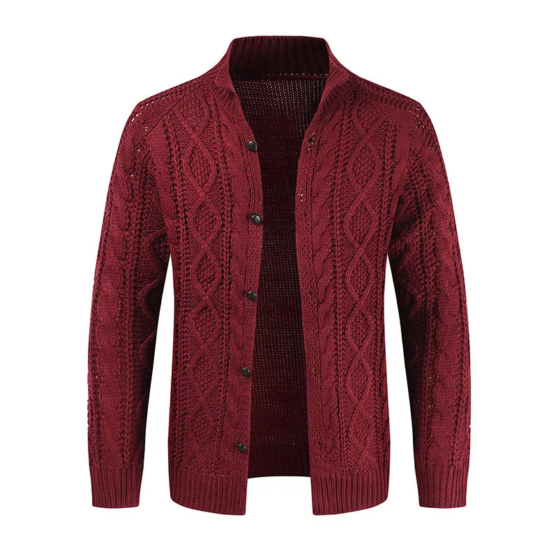Herren Herbst Jacke Übergangsjacke Sweatjacke Sweater Strickjacke mit Zopfmuster