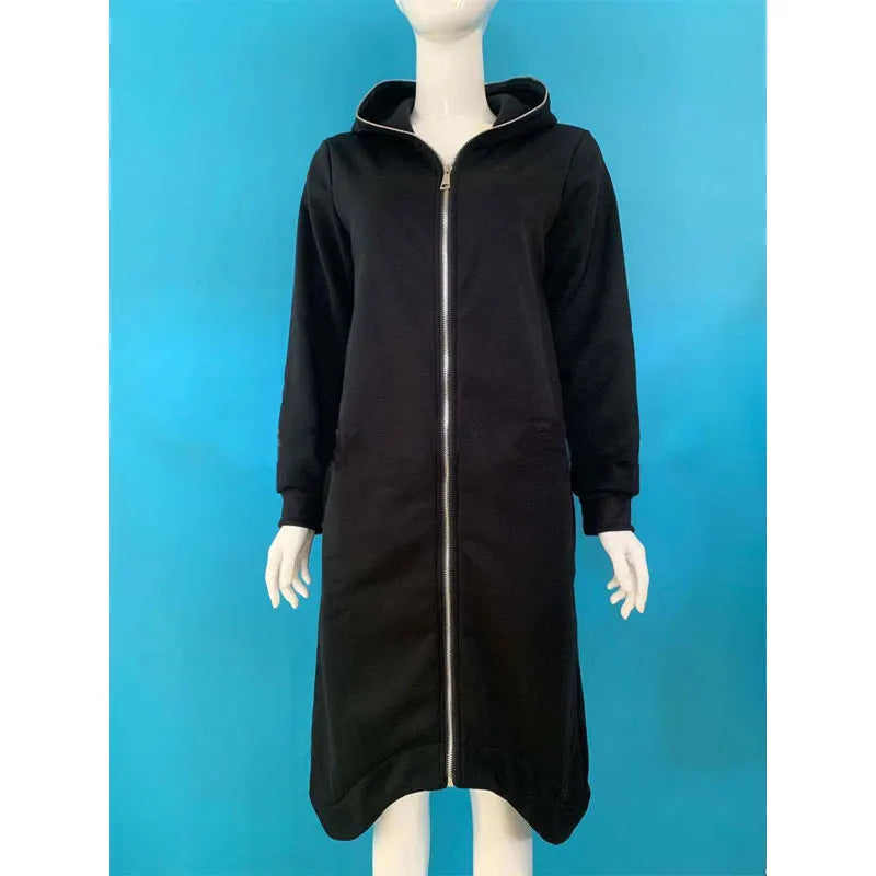 Herren Hoodie Sweatjacke lange Jacke Zipper Sweater Pullover Pulli Streetwear