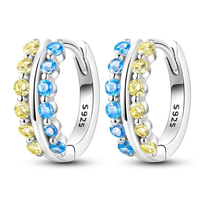 Funkelnde 925er Silber Creolen m. Zirkonia | Luxus-Qualität | Trend Ohrringe