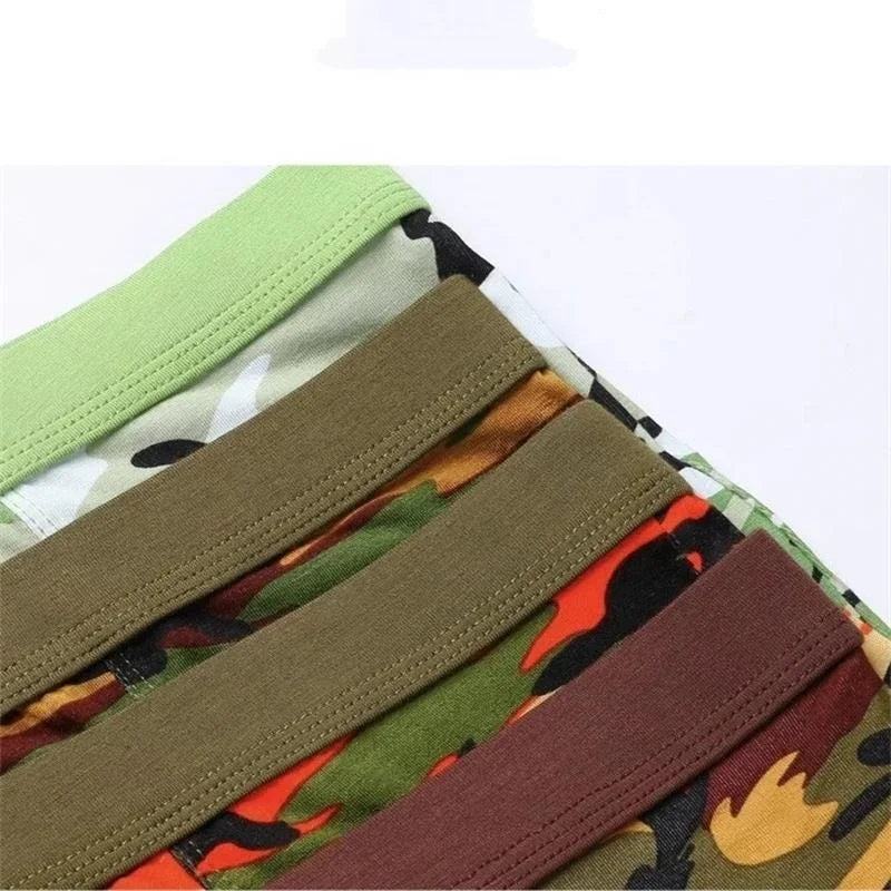 Herren Boxershorts 4er Pack Camouflage Bambusfaser Weich Atmungsaktiv Sexy