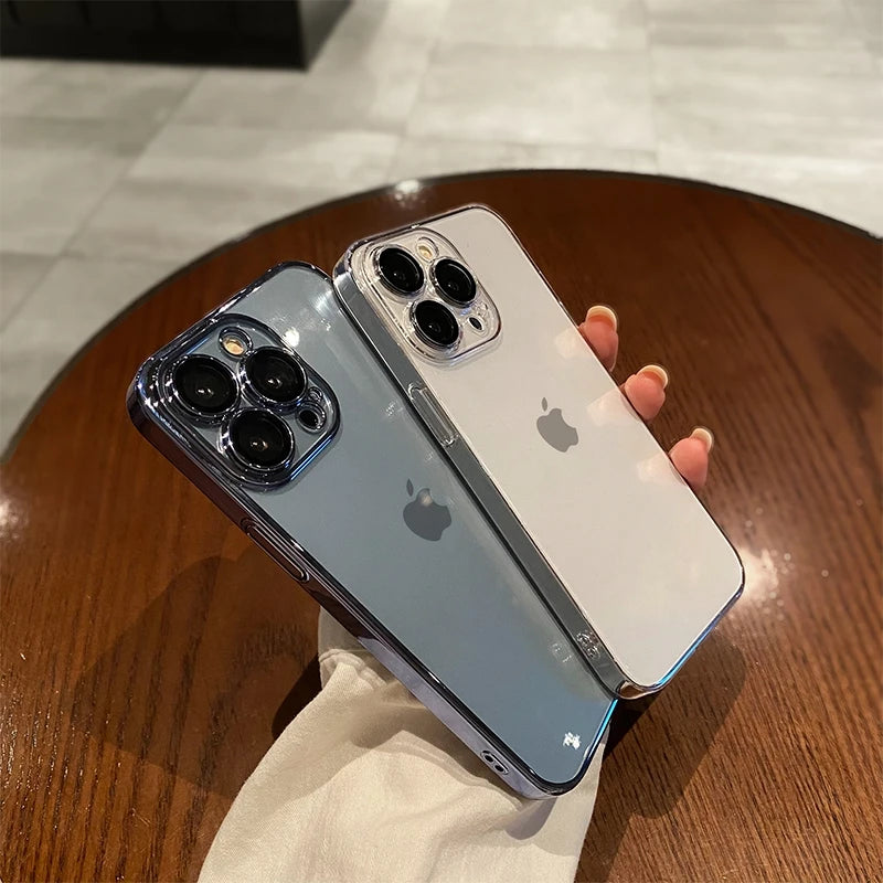 Klare Hülle IPhone 13 14 15 Pro Max Handy Case Tasche Cove Schutzhülle Silikon