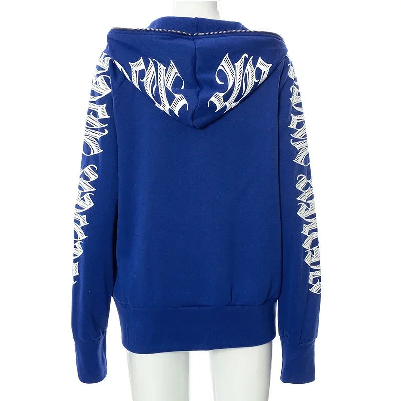 Gothic Kapuzenpullover Sweatshirt Fleece Hoodie Pulli Damen Kapuzenpulli Shirt