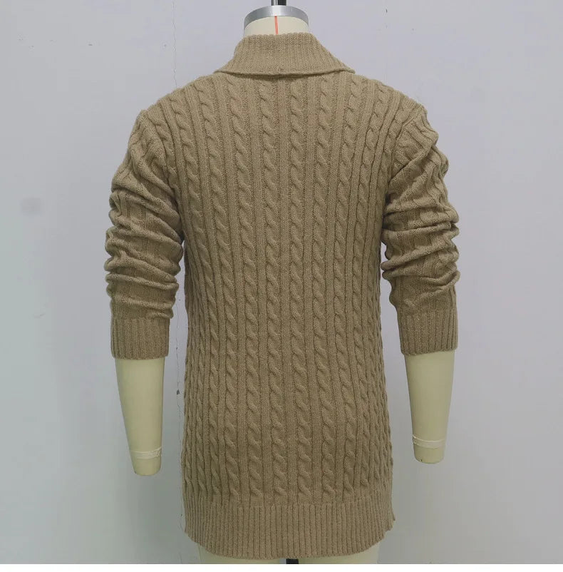 Herren Herbst Jacke Übergangsjacke Sweatjacke Sweater Strickjacke mit Zopfmuster