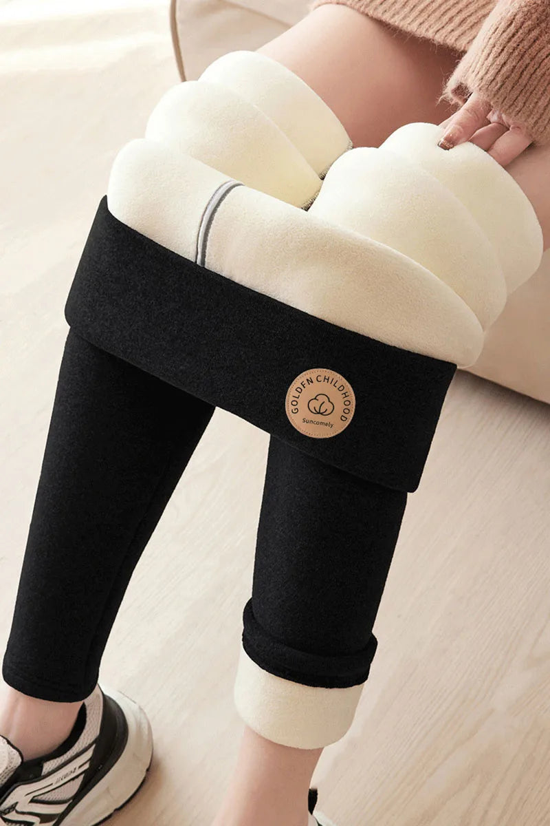 Frauen Hose Winter Leggins Warm Thermohose Innenfleece Leggings Strumpfhose