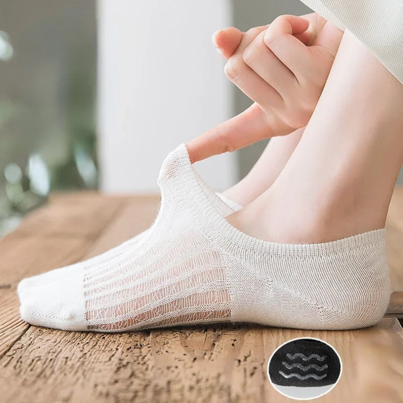 5 Paar Sneakers Socken Damen Sport Freizeit Kurzsocken Rutschfeste Füßlinge