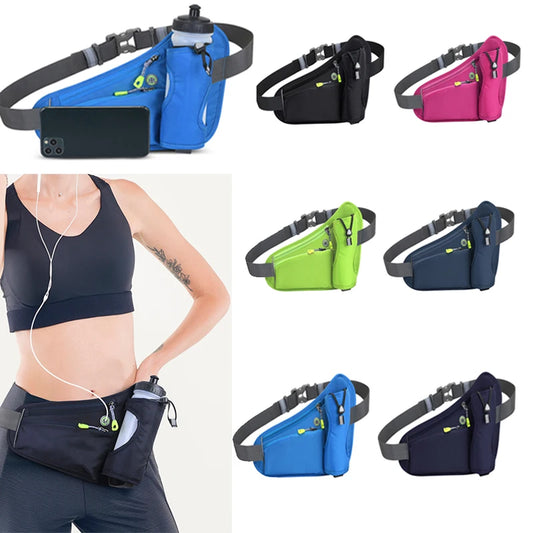 Laufen Gürtel mit Wasserflasche Bauchtasche Reißverschlusstaschen Tasche Joggen